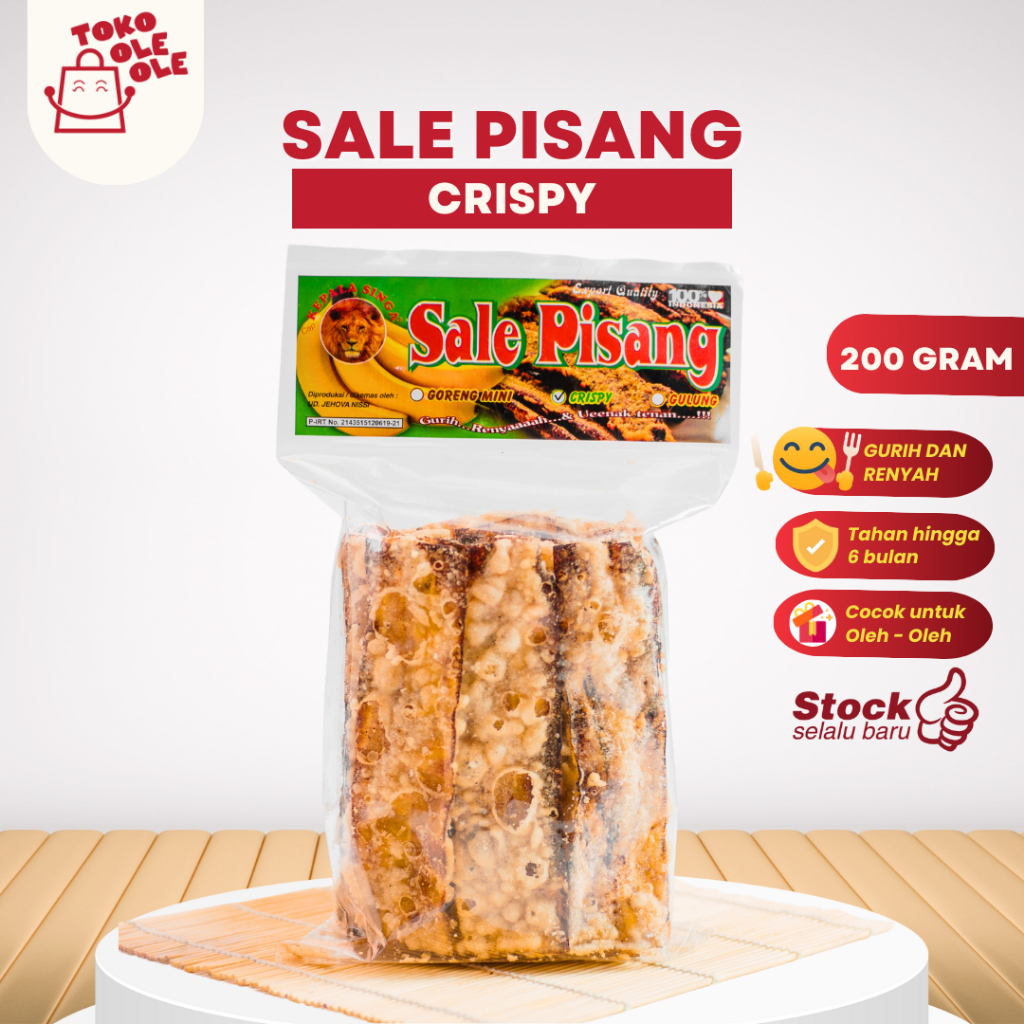 

Sale Pisang Kering Manis / Camilan Sale Pisang Crispy Cap Kepala Singa 200 gr