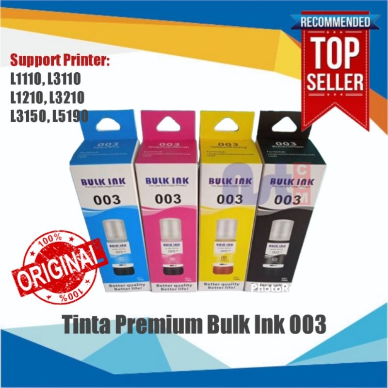 Tinta Printer Bulk Ink Seri 003 Untuk Type Printer EPSON L3110 ,L1110.L3150 Seri Terbaru