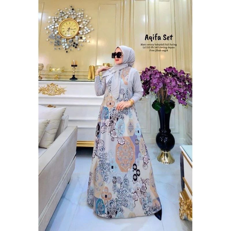 AQIFA SET  (LABEL MADANI) READY STOCK