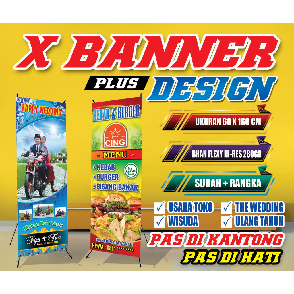 X Banner Wisuda | X Banner Sembako | X Banner Wedding | X Banner | Standing Banner