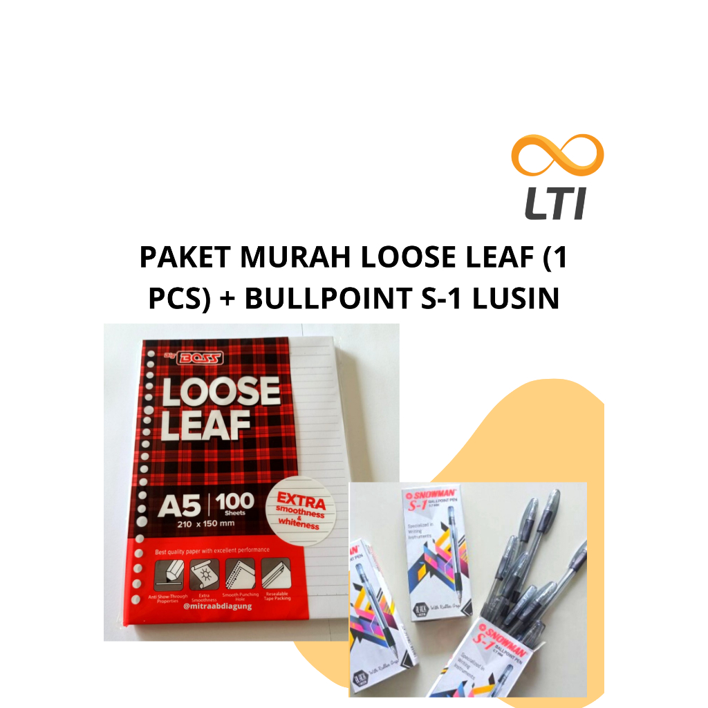 

PAKET MURAH LOOSE LEAF 1PCS + BALLPOINT S-1 1 LUSIN