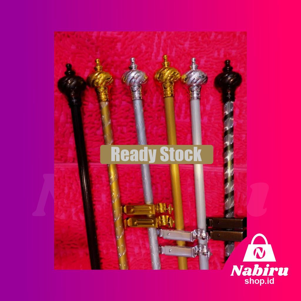 Batang Gorden Aesthetic Tirai Jendela Pintu Besi Hordeng Pintu 1 meter Full Set