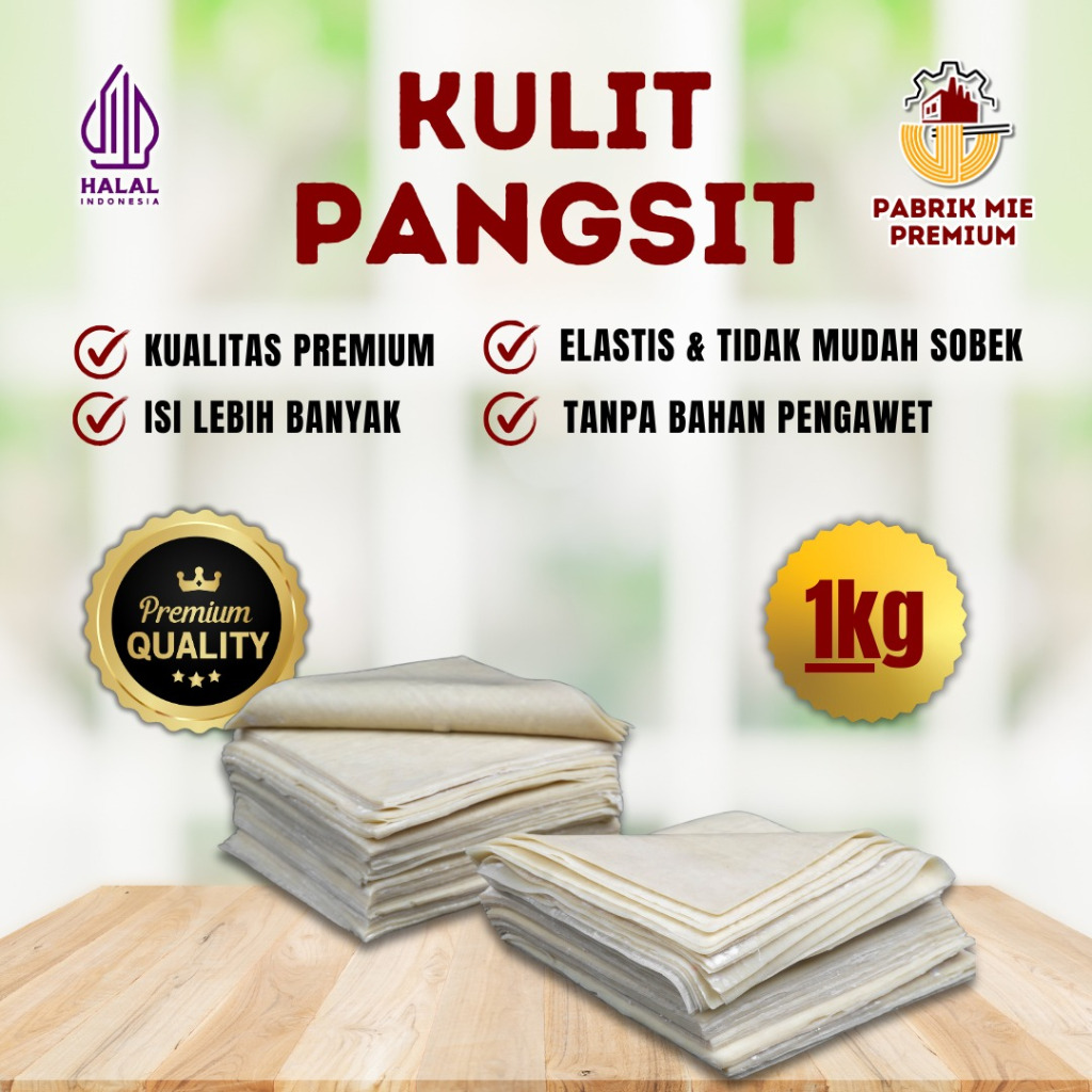 

Pabrik Kulit Pangsit Premium | Kulit Pangsi Kotak | Pangsit Putih 1KG | Diameter 12cm | Isi -+ 80 lembar