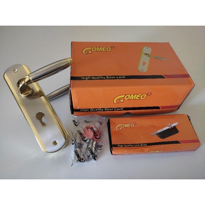KUNCI PINTU HANDLE PINTU GOMEO UKURAN TANGGUNG MEDIUM FULL SET