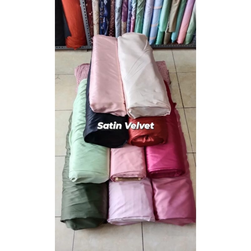 Kain satin Velvet cocok untuk seragam pesta , gaun , gamis