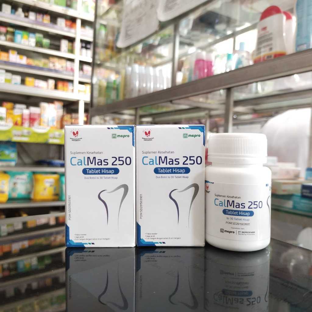 CALMAS 250 TABLET HISAP 1 BOTOL ISI 30 calmas tablet vitamin peninggi badan