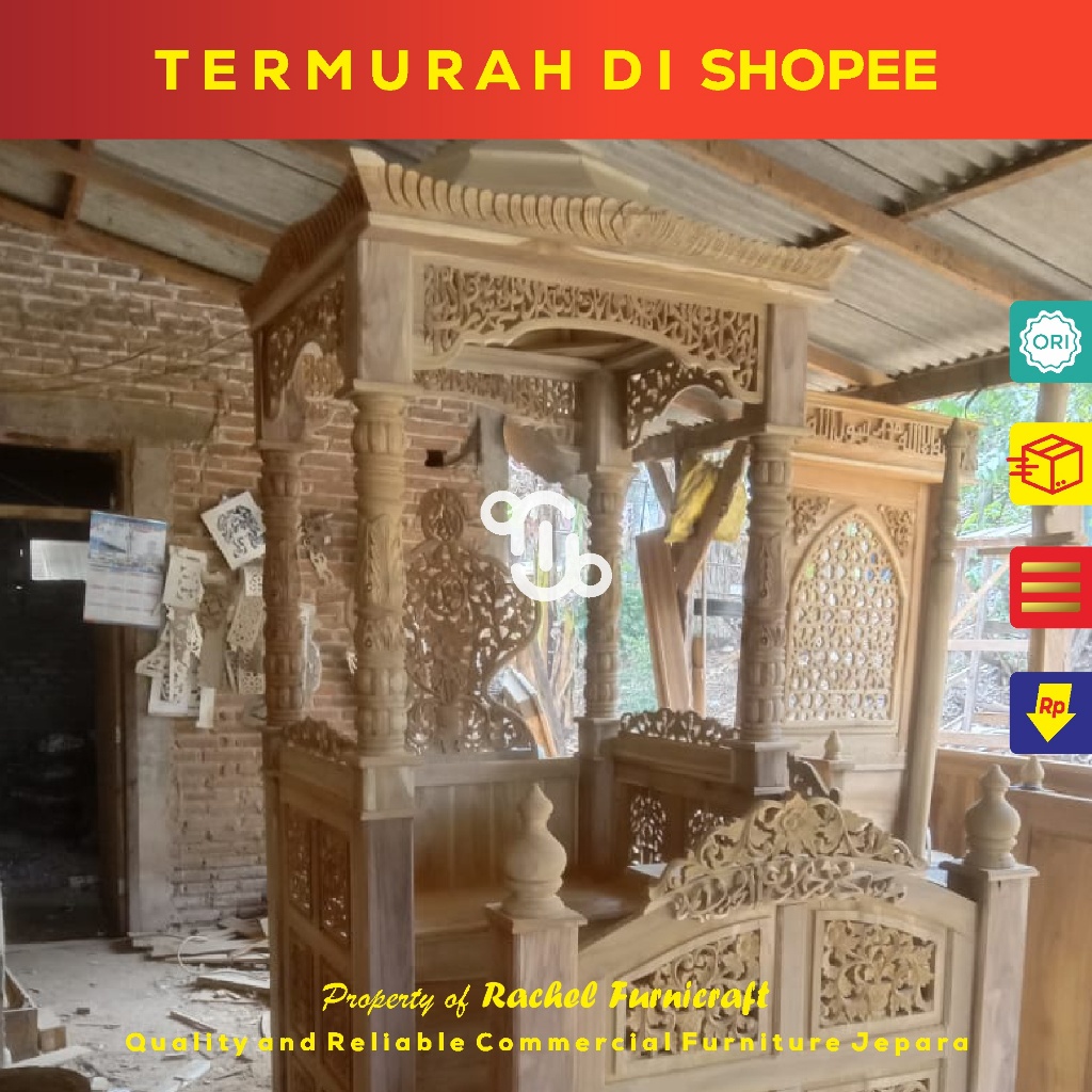 Jual mimbar masjid Mahkota krodong kerawang minimalis Mentahan/Matengan