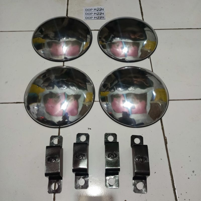 Dop moon retro velg kaleng R14 pcd 4x100 Sigra dan Velg kaleng Brio  ukuran dop 21,5cm plus Briket d