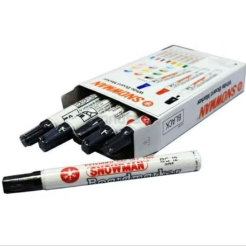 

SNOWMAN MARKER WHITEBOARD SPIDOL HITAM BISA DIHAPUS BG-12 ISI 1 PCS