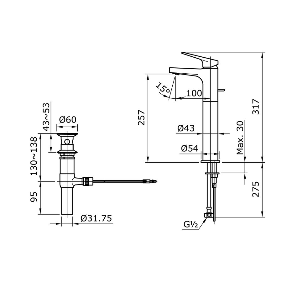 Kran Wastafel Panas Dingin TOTO TX 116 LRS / Toto TX116LRS / TX116LRSN