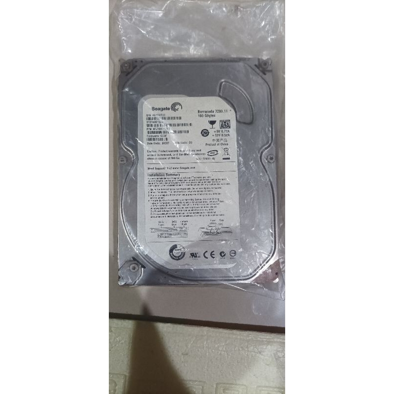 Hardisk Internal untuk PC HDD SATA Seagate 160 GB - bekas