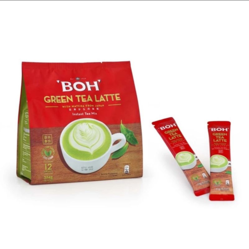 ECERAN - BOH instant tea mix green tea latte produk Malaysia (1 sachet)