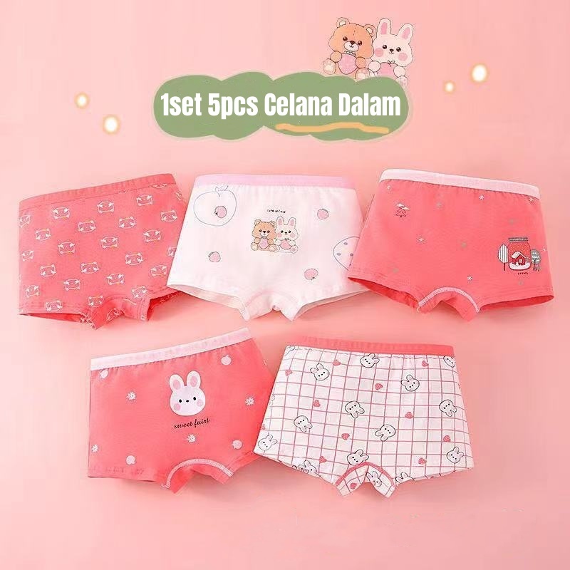 Celana Dalam Anak Boxer Cewek Perempuan Katun Murni Celana Dalam Anak 2-12 Tahun