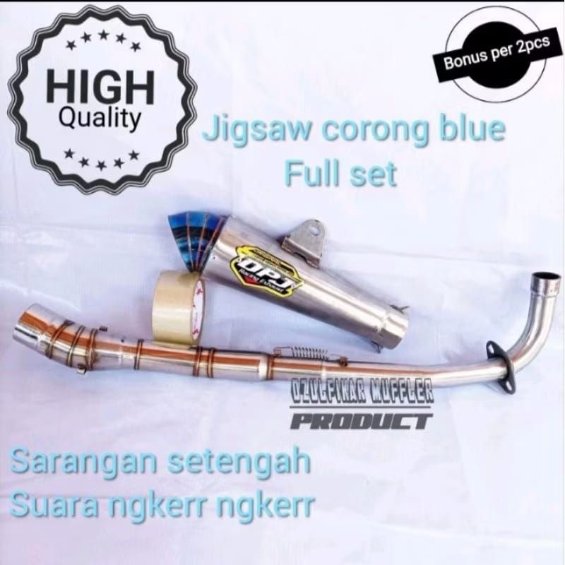 knalpot racing dpj jiksaw corblue leher netal pnp all bebek