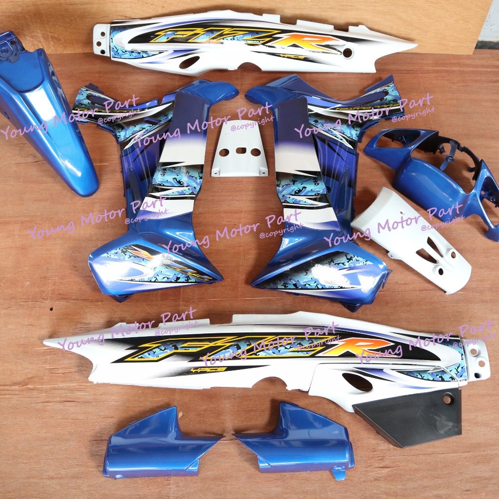 Cover Bodi Full Set Body Fizr Fiz R Biru Putih 2005