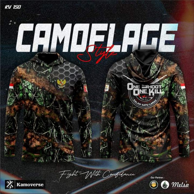 Baju camo berburu / jersey camo berburu / kaos jersey hoodie pemburu || KV150