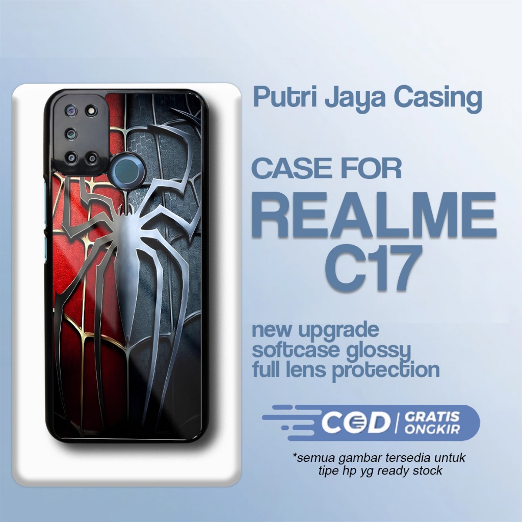 Case Realme C17 Terbaru - Realme C17 - Motif Spider - Bahan Softcase Hardcase Premium Glossy - Case 