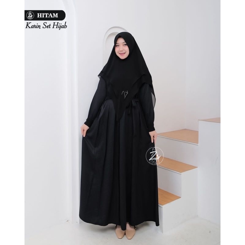 GAMIS/DRESS SET HIJAB SYARI KARIN JAGUAR HIJAB CERUTY BY ZIRA ORIGINAL BRAND
