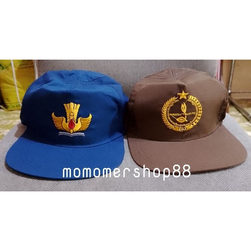 Topi SMP Topi Pramuka Bordir Belakang Rel Topi Upacara Anak SMP & Pramuka
