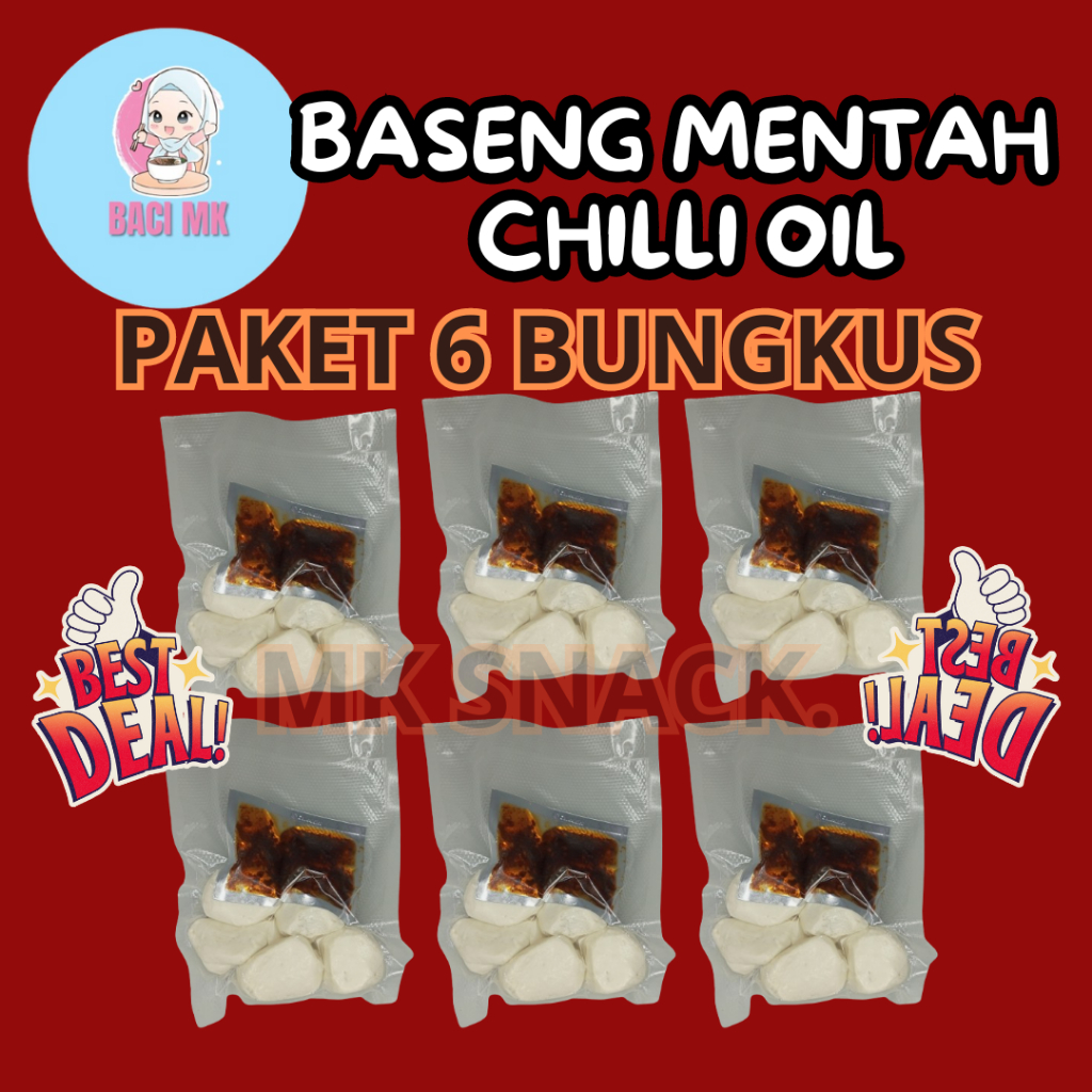 

MK SNACK BASRENG MENTAH CHILLI OIL PAKET 6 BUNGKUS GRATIS CHILLI OIL PEDAS GURIH NIKMAT
