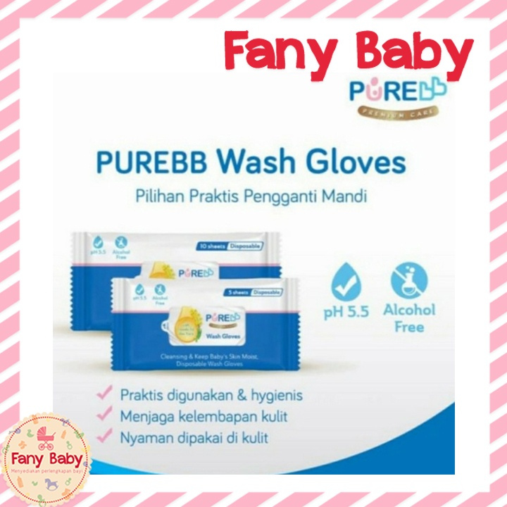 YZ5 PUREBB WASH GLOVES TISU BASAH YANG MENYERUPAI WASLAP