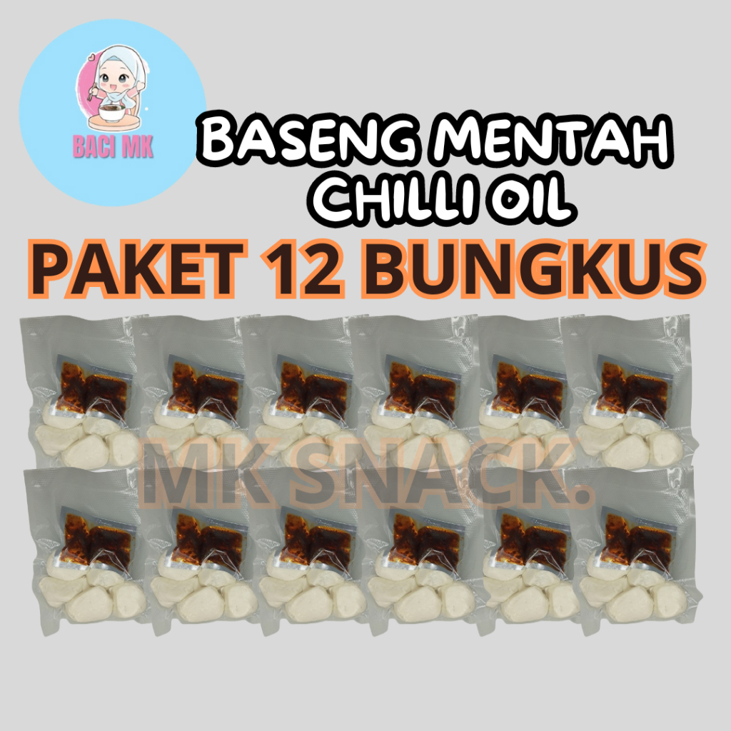 

MK SNACK BASRENG MENTAH CHILLI OIL PAKET 12 BUNGKUS GRATIS CHILLI OIL PEDAS GURIH NIKMAT