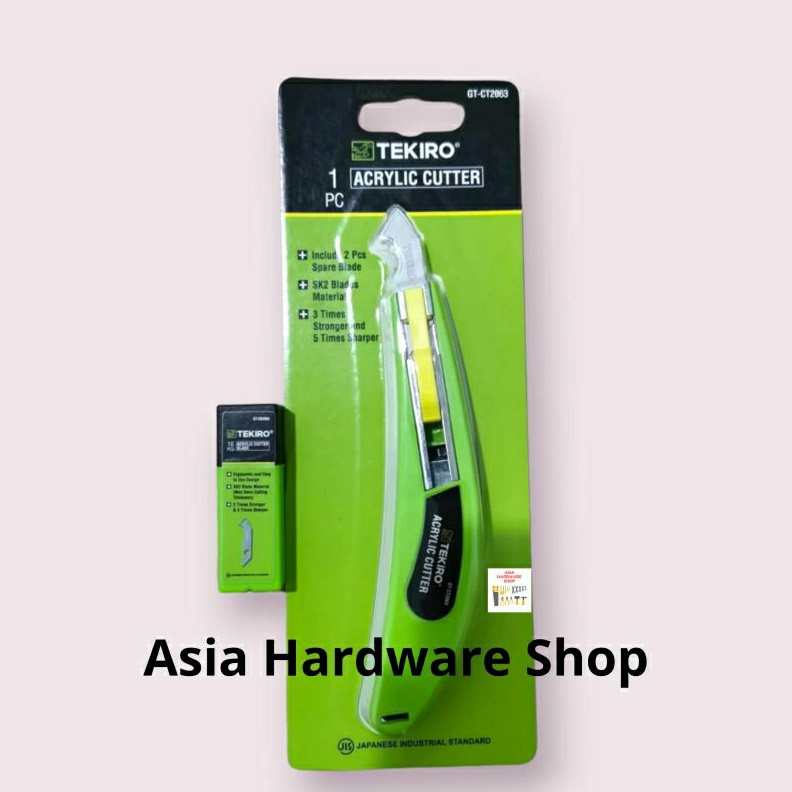 

KODE S3V6 PAKET PISAU CUTTER ACRYLIC AKRILIK PLASTIK REFILL ISI 1 PCS TEKIRO
