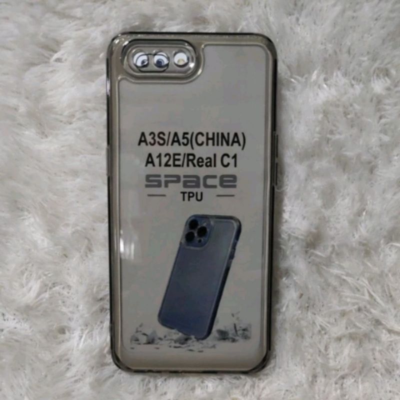 SOFTCASE CASE CLEAR BLACK OPPO A3S SLIKON CASE BENING HITAM