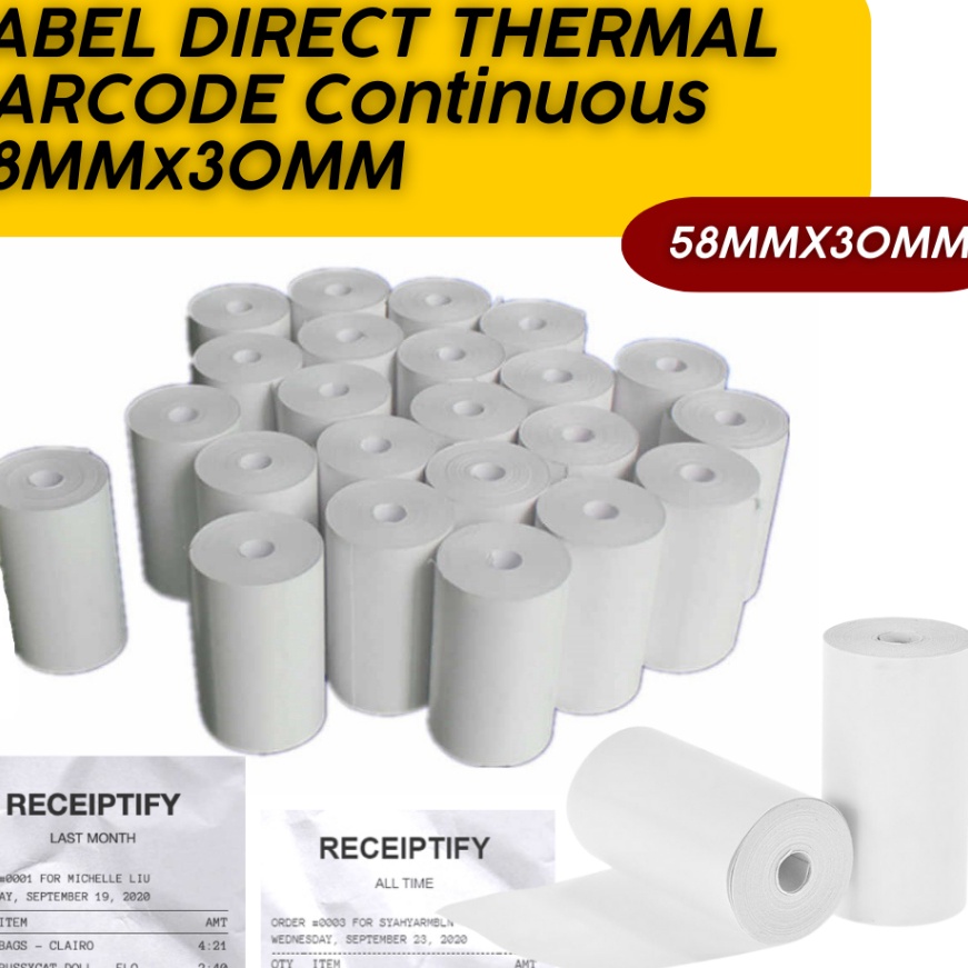 

Terbaik 1 pcs Kertas Thermal 58X3mm