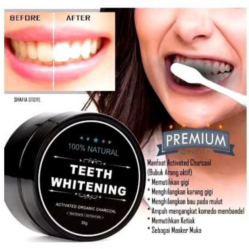 Teeth Whitening Charcoal Ori Activated Pemutih Gigi