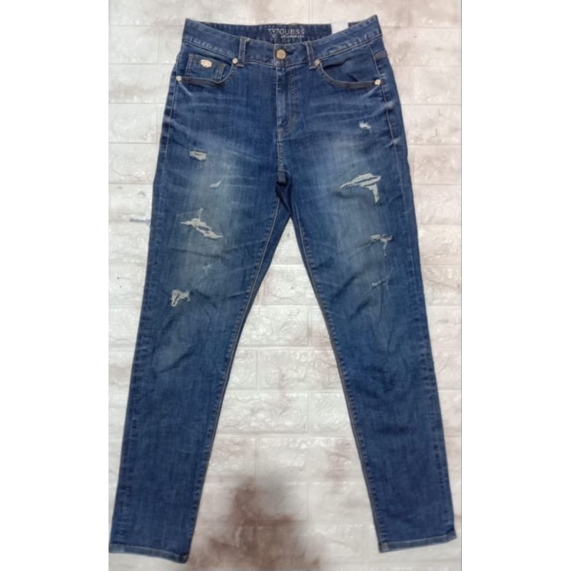 CELANA PANJANG JEANS PRIA (SECOND)|JEANS RIPPED|GUESS