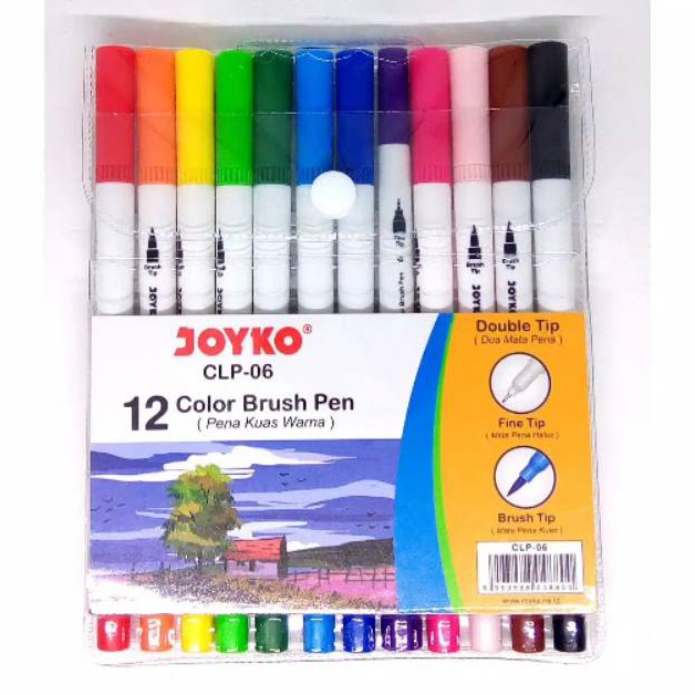 

HOT PROMO Spidol CLP6 Color Brush Pen Joyko Double Tip Pen