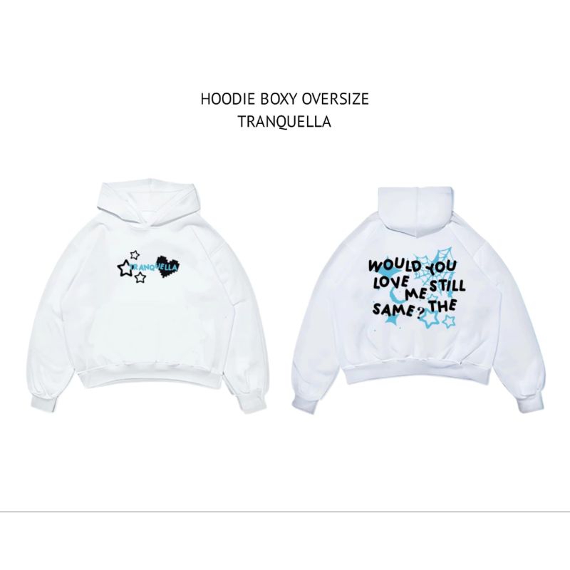 HOODIE BOXY WHITE TRANQUELLA 330GSM