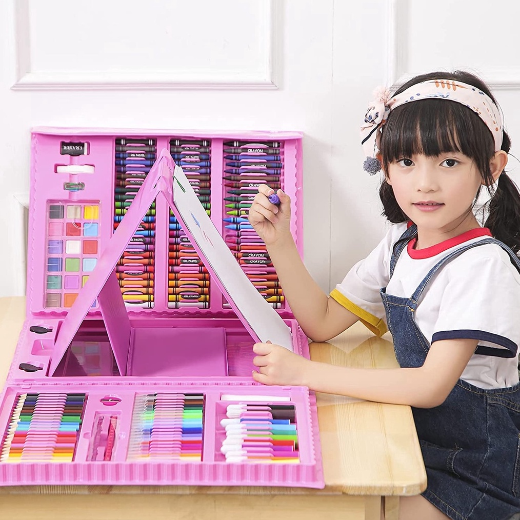 

KODE A5M6 Crayon Anak Pengasah 28pcs Set Alat Menggambar Melukis Anakanak Crayon Cat Air Pensil