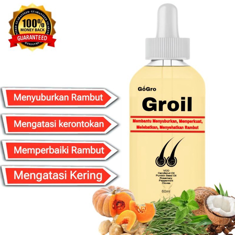 KODE G3Q GROIL Rosemary Oil penyubur rambut Rontok KEBOTAKAN kering kusam Tipis melebatkan menebalka