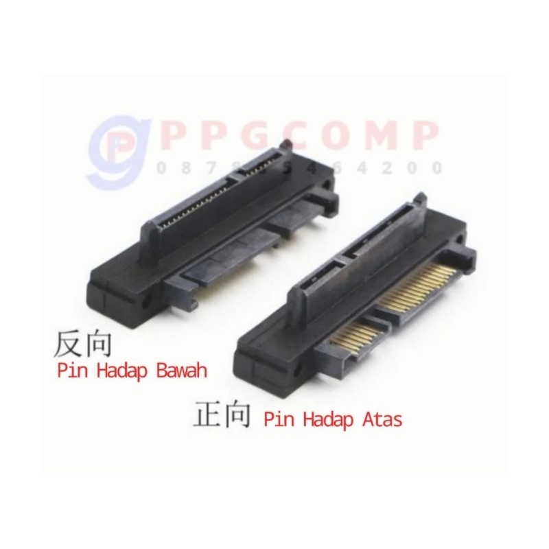 Konektor L SATA To Sata Male to Female 90 degree