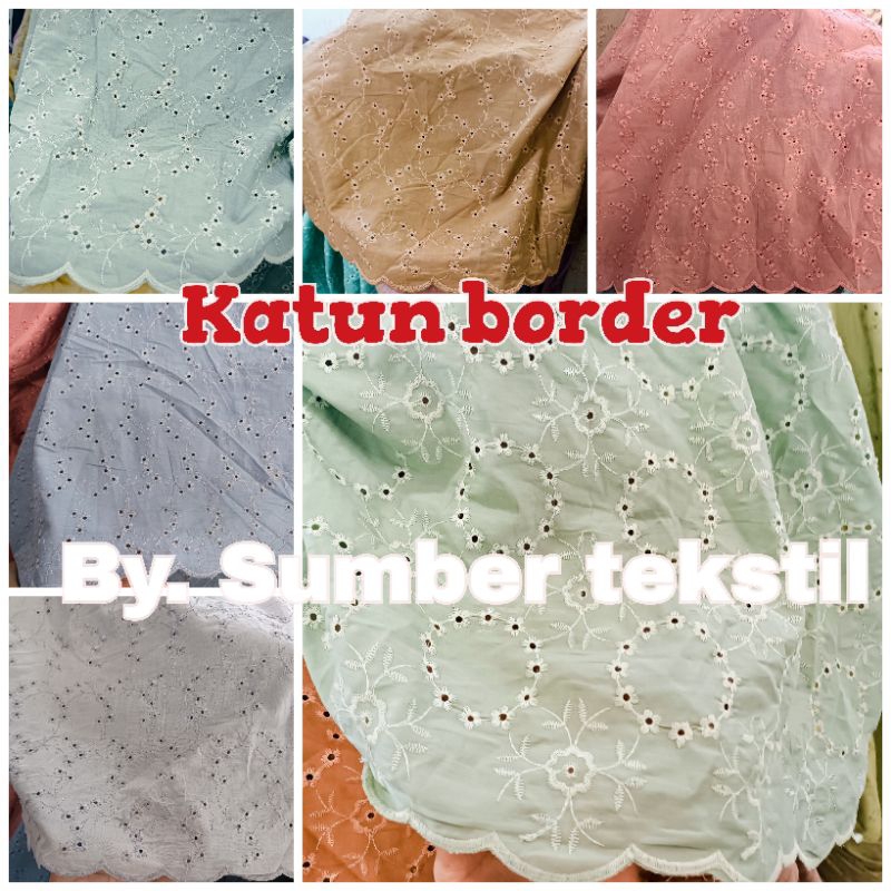 Kain katun bordir bolong full warna