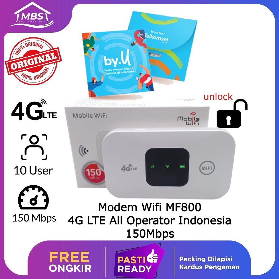 MF8 Mifi Modem Wifi 4G LTE Unlock All Operator Byu Liveon Smartfren Telkomsel XL Indosat Tree Axis q