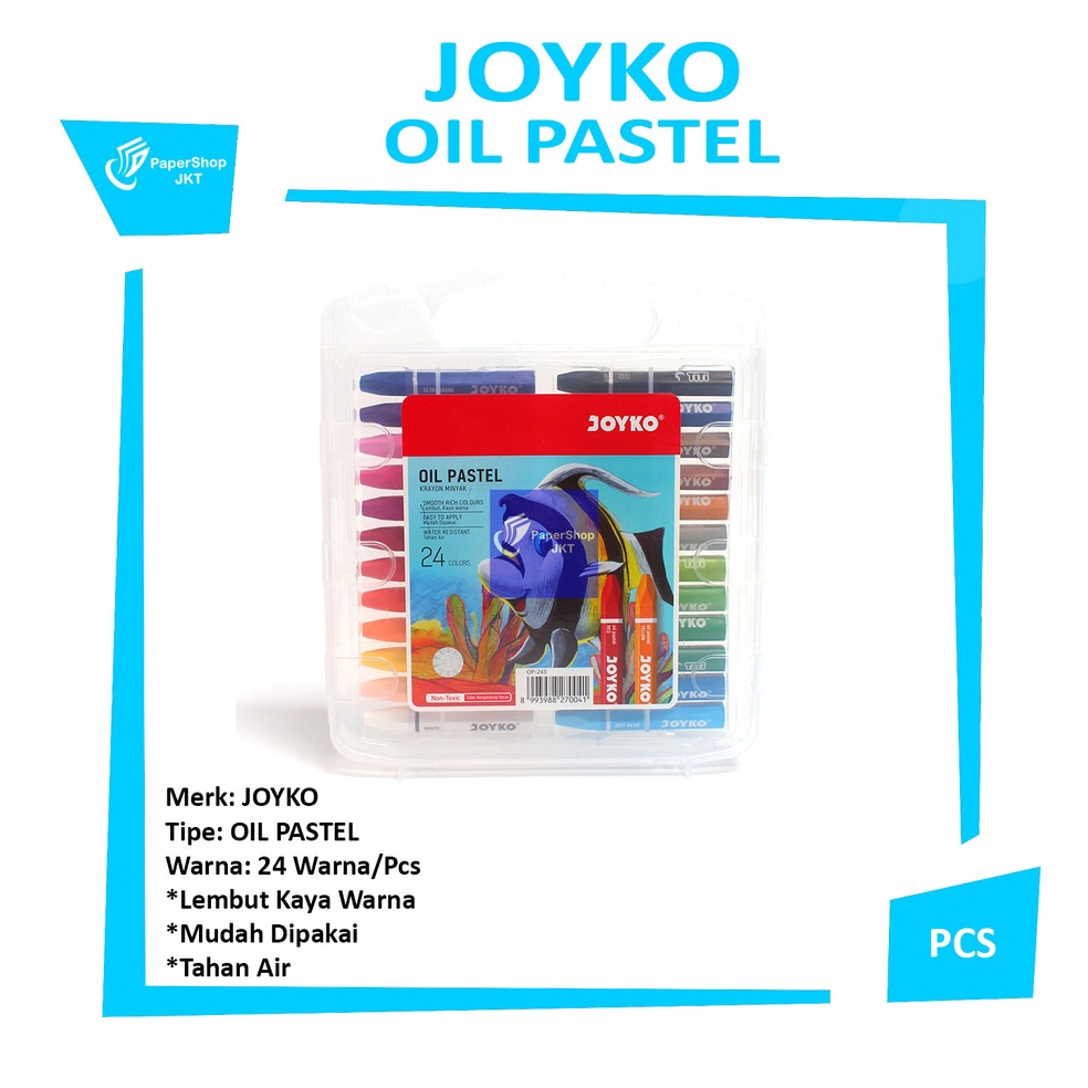 

JOYKO Krayon Minyak 24 Warna Crayon 24 Colors Oil Pastels Set g D4J5