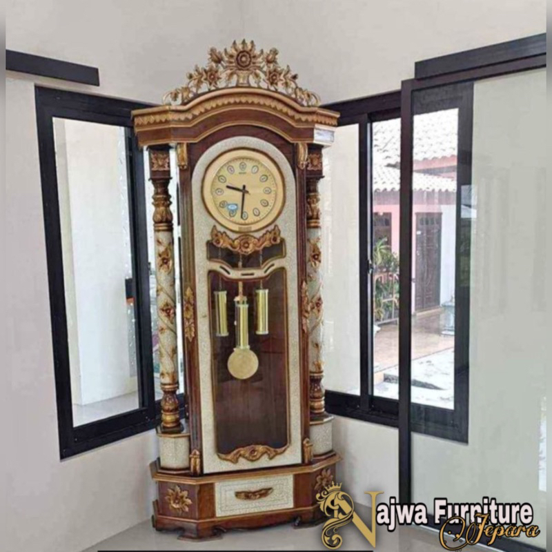 LEMARI JAM JATI LEMARI HIAS LEMARI JAMPOJOK LEMARI JAM SUDUT LEMARI JAM MEWAH BEST SELLER