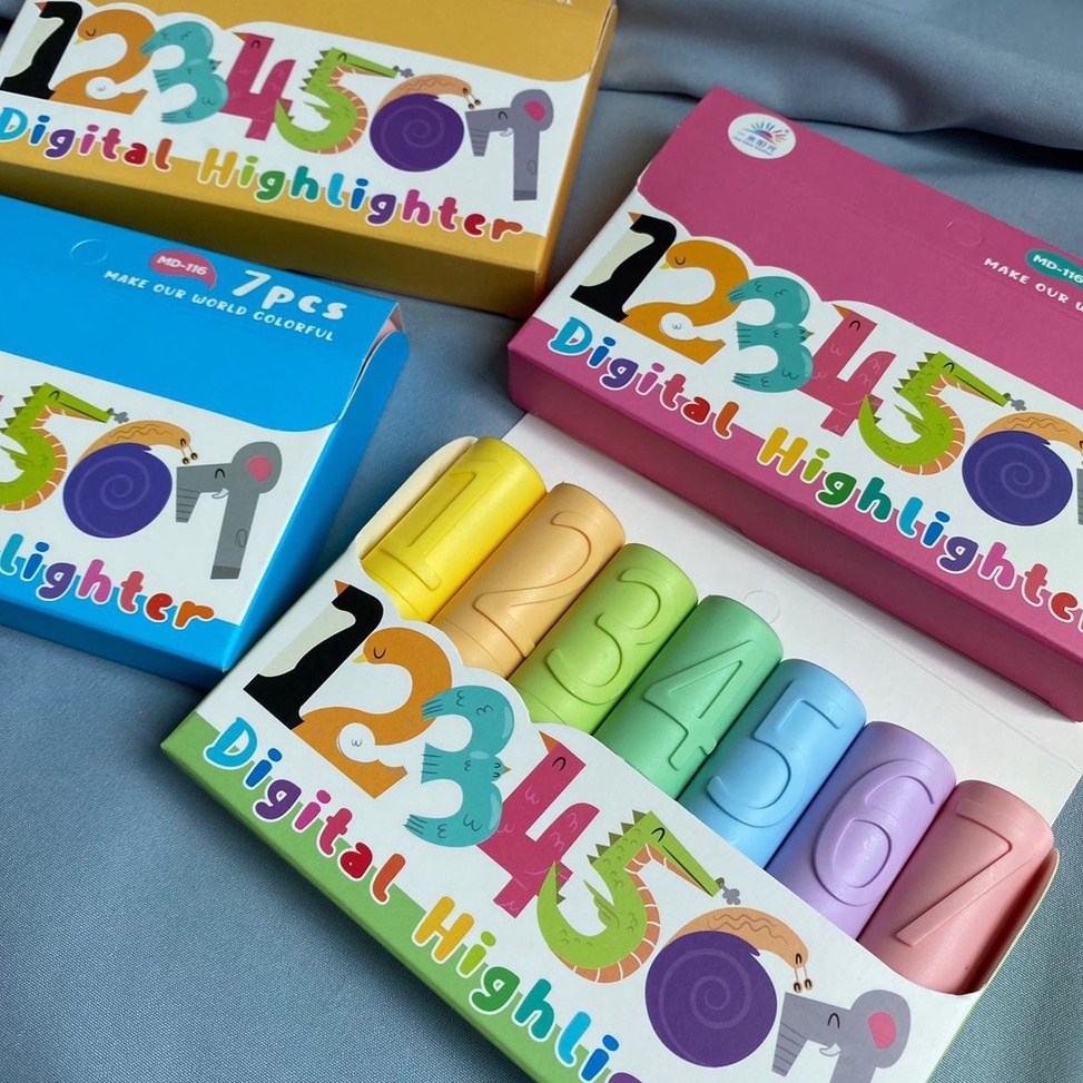 

STABILO LUCU TULISAN ANGKA NUMBER WARNA WARNI 1 SET ISI 7 PCS TERMURAH HIGHLIGHTER 1 PAKET ISI 7 PIECE WARNA WARNI MODEL UNIK ORIGINAL PREMIUM QUALITY l H1W8