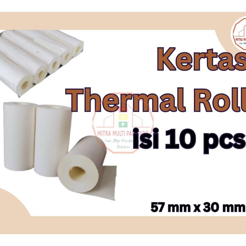 

KF7 1 pcs Kertas Struk Thermal Paper Roll uk 57x3 mm Thermal EDC Thermal Printer Mini Bluetooth