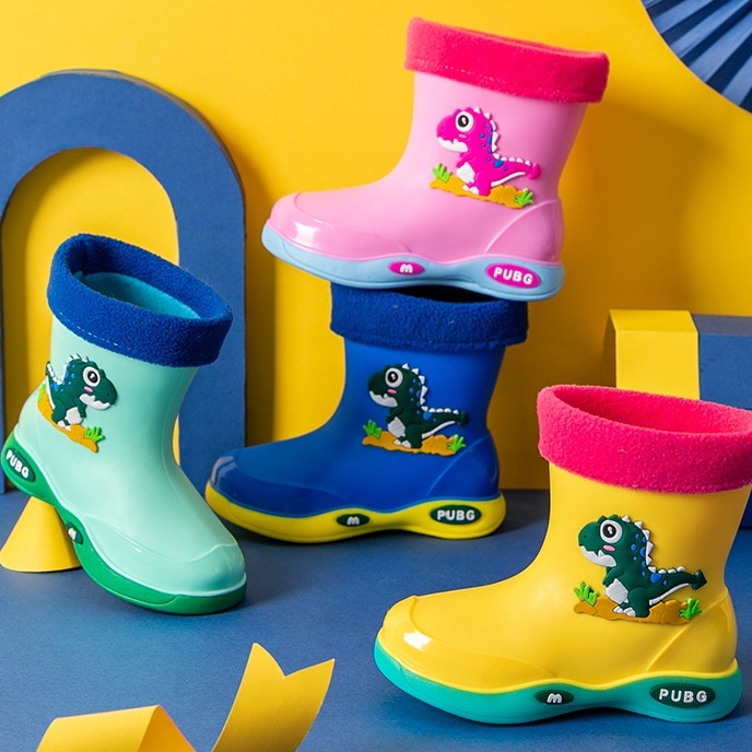KF7 Sepatu Boot Anak NonSlip  Sepatu Hujan Anak Motif Dino  Kids Rain Shoes  Kids Rain Boots  Sepatu