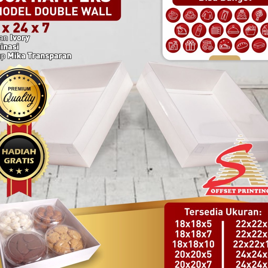 

Langka 24 x 24 x 7 Box Hampers tutup mikabox dus kemasan PuddingSpikuMarmer cakecakelapis legit