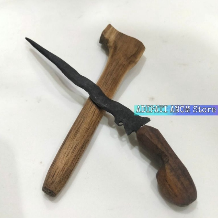 Barang Antik Keris Pamor Mini Luk 3 k H2E8