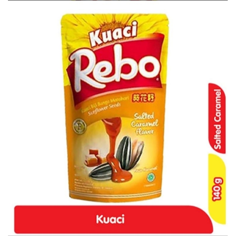 

KUACI REBO CARAMEL 140 G/ KUACI REBO 140 G KARAMEl / REBO KUACI BIJI BUNGA MATAHARI RASA CARAMEL