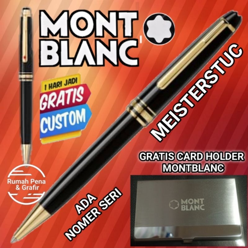 

Bollpoint Mewah Gratis Card Holder Luxury Elegant MONBLNC Meisterstuc BP Gold Clip Gratis Grafir Nama Dan Box Exlusive