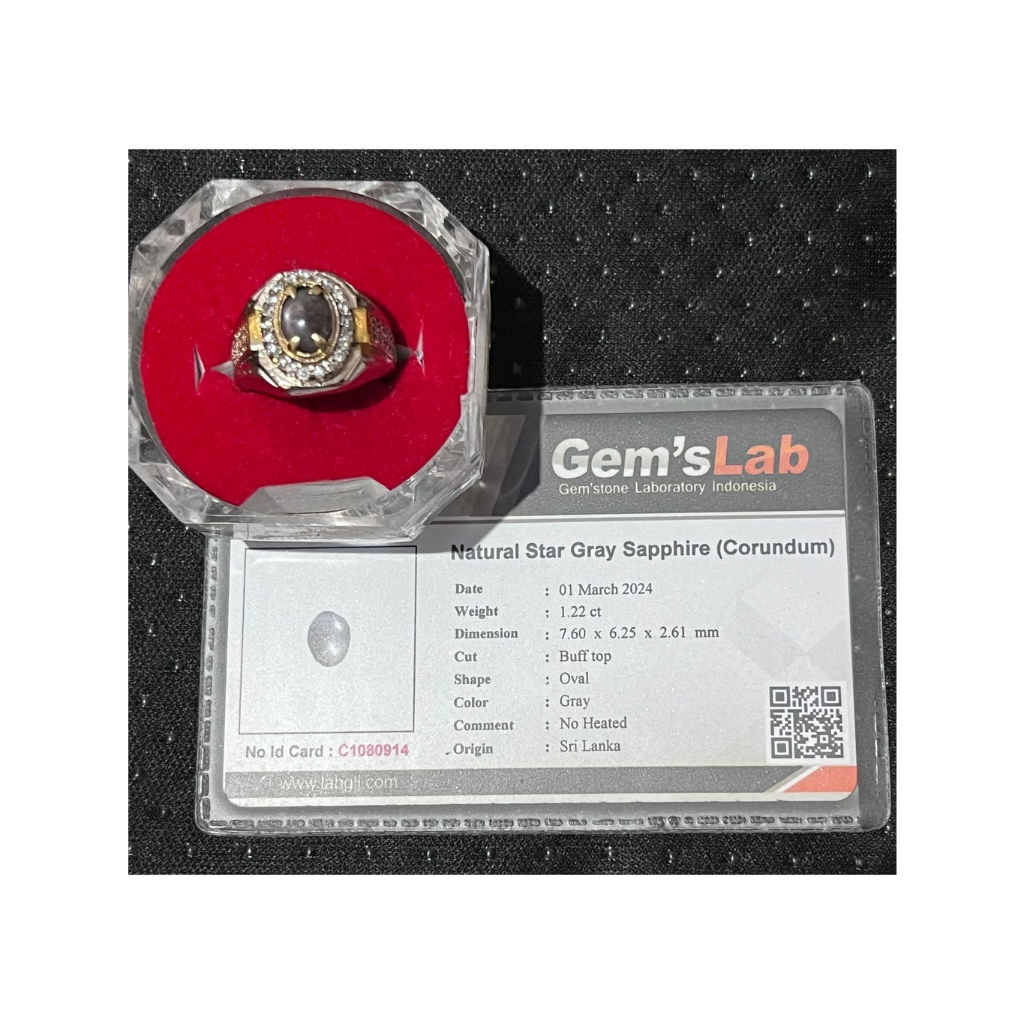 Batu Permata Star Gray Sapphire