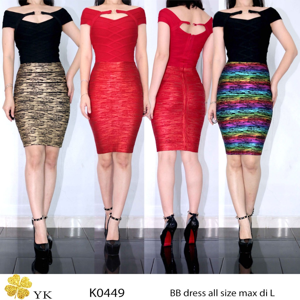 YKdress 0449 BBdress mini dress hitam merah short sleeve lengan pendek sabrina dress rajut print com