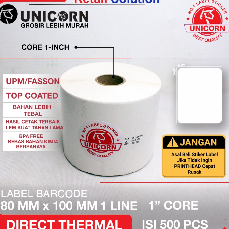 

Unggul Label Stiker Thermal 8x1 mm 8 x 1 mm 8x1mm 5pcs